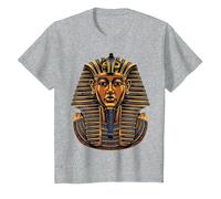 Faraón Egipcio Antiguo Cara sarcófago Egipto Camiseta, Niños, Gris Jaspeado, 2 años