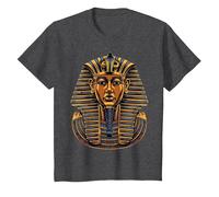 Faraón Egipcio Antiguo Cara sarcófago Egipto Camiseta, Niños, Jaspeado Oscuro, 2 años