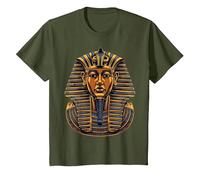 Faraón Egipcio Antiguo Cara sarcófago Egipto Camiseta, Niños, Verde Oliva, 2 años