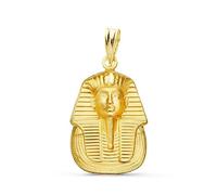 Faraón Egipcio Tutankamón Colgante Oro 18k relieve matizado 20mm.