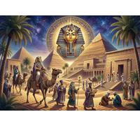 Faraón Egipcio Tutankamón Puzzle De Madera 500 Piezas Adultos Y Niños,Reto,Anti-estrés,Deco Pared,Regalo Ideal,Madera,14 Años+,Rompecabezas,Desafío,Relax,Educativo (52x38cm)