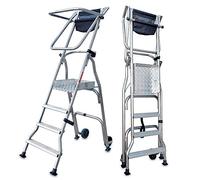 Faraone - Escalera con Plataforma PL4-228x72x34cm - Escalera 4 Peldaños - Escalera Plegable de Aluminio - Uso Profesional - Fácil de Transportar - Uso en Industrias y Grandes Superficies