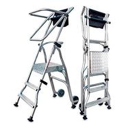 Faraone - Escalera Plegable de Aluminio PL3-200x72x34cm - 3 Peldaños - 150 kg de Carga Máxima - Uso Profesional y en Grandes Superficies