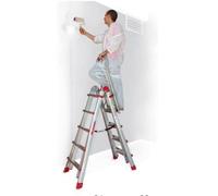 Faraone Escalera Telescópica 8+8 Aluminio Plateado