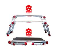 Faraone - Plataforma de Trabajo PLA.T - Plataforma Plegable - 147x53x19cm - Regulable en Altura - Plataforma con Ruedas - Amplio Plano de Trabajo - para Uso Profesional - Ligera y Robusta