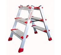 FARAONE TPA 03 Taburete de Doble Subida de 3+3 Peldaños, Metálico