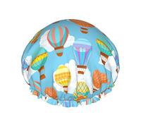 Farbe 1 Luxus-Duschhaube für Damen, bunter Seestern, wasserdicht, wiederverwendbar, waschbar und atmungsaktiv, modische Duschhaube mit Gummizug, einfach zu tragen, geeignet für langes, kurzes, lockige