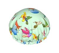 Farbe 2 Luxus-Duschhaube für Damen, Lazy Koala, wasserdicht, wiederverwendbar, waschbar und atmungsaktiv, modische Duschhaube mit Gummizug, einfach zu tragen, geeignet für langes, kurzes, lockiges Haa