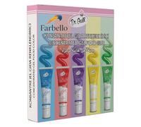 Farbello Colorante Alimentario en Gel Concentrado - 5 × 50 ml | Colorantes Alimentarios en Gel Altamente Pigmentados para Tartas, Cremas, Fondant y Repostería | Sin Gluten, Calidad Profesional