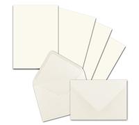 FarbenFroh by GUSTAV NEUSER 100 juegos de papel de carta DIN A5 con sobres C6, adhesivo en húmedo, blanco natural (blanco), papel para escribir de acabado mate con sobres