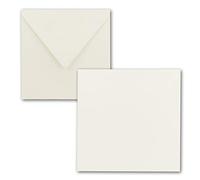 FarbenFroh by GUSTAV NEUSER - Juego de tarjetas individuales cuadradas de 15 x 15 cm, con sobres, papel de estraza, 25 unidades, para tarjetas de felicitación y más, color blanco crudo