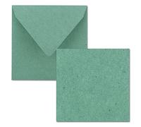 FarbenFroh by GUSTAV NEUSER - Juego de tarjetas individuales cuadradas de 15 x 15 cm, con sobres, papel de estraza, 50 unidades, para tarjetas de felicitación y más, color verde eucalipto