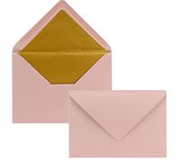 FarbenFroh by GUSTAV NEUSER - Sobres B6 con forro interior dorado, 12,5 x 17,6 cm, rosa viejo, forrados con papel metálico, adhesivo húmedo, FarbenFroh by GUSTAV NEUSER