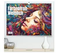 Farbenfroh Weiblich (hochwertiger Premium Wandkalender 2026 DIN A2 quer), Kunstdruck in Hochglanz: Nichts macht das Leben bunter, wie das Lachen der Frauen