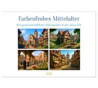 Farbenfrohes Mittelalter (Wandkalender 2026 DIN A2 quer), CALVENDO Monatskalender: Jeden Monat ein Stück Lebensfreude - das Mittelalter von seiner fröhlichen Seite erleben!