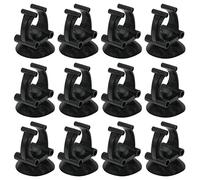 FarBoat 12 ventosas para calentador de acuario (negro, 33 mm de diámetro, clip de 25 mm)