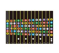 FarBoat Calcomanías para diapasón de guitarra, calcomanías de notas codificadas por colores, calcomanías de mapa de trastes, entrenador de guitarra para principiantes, prácticas, guitarras eléctricas