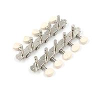 FarBoat Instrument Accessories - Juego de 2 clavijas de afinación de cuerda de metal, cabezales ovalados blancos con tornillos para guitarra acústica, juego de 2