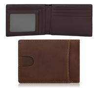 Farcauo Billetera Hombre pequeña Marrón Carteiras Homens Pequeña Carteras Hombre RFID Cartera De Piel Hombre Cuero Tarjetero Pequeñas Piel Mini Monedero Regalos para Hombre Cartera Minimalista Hombre