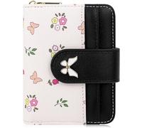 Farcauo Billetera Mujer Pequeña Mini Cartera para Mujer Negra Kawaii Butterfly Billetera con Compartimento para DNI y Tarjetero