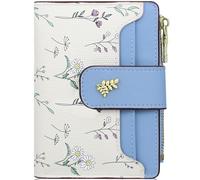 Farcauo Billetero con Estampado De Flores Azul Cartera Mujer Niño Pequeña Monederos Piel De Mano para Movil Bolsos Billetera Mujer