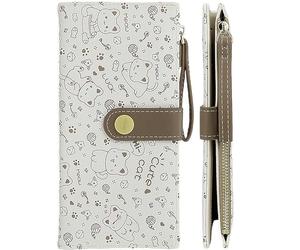 Farcauo Cartera Gatitos Mujer Pequeña Marrón Cartera Niño Pequeña Bolso Pequeño Piel Monederos Piel De Mano para Movil Bolsos Billetera Mujer