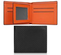 Farcauo Carteras para Hombre pequeñas Naranja Carteiras Homens Pequeña Carteras Hombre Billeteras Hombre Cartera De Piel Hombre Cuero Tarjetero Pequeñas Mini Monedero Regalos para Minimalista Hombre