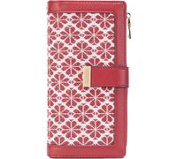 Farcauo Carteras para Mujer Monederos para Mujer Cartera Grande para Mujer roja con Bloqueo RFID para Mujer con Compartimento para Documentos y Tarjetero Monedero pequeño