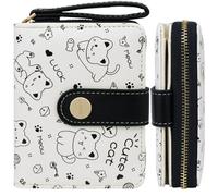 Farcauo Carteras Pequeñas Carteras para Mujer Mini Noir Chat Pequeña Cartera Monedero para Mujer con Compartimento para Documentos y Bolsillos para Tarjetas