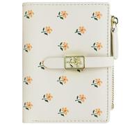 Farcauo Motivo Floral Monedero Piel Blanco Cartera Niño Pequeña Bolso Pequeño Monederos Piel De Mano para Movil Bolsos Billetera Mujer