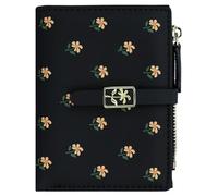 Farcauo Motivo Floral Monedero Piel Negro Cartera Niño Pequeña Bolso Pequeño Monederos Piel De Mano para Movil Bolsos Billetera Mujer