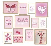 Fardes Decoración de habitación preparada, imágenes de meñique para decoración de dormitorio de adolescentes, regalos inspiradores lindos y preparados, decoración de pared rosa motivacional para