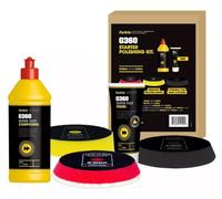 Farecla G360 Starter SET KT3036 - Juego de pasta de pulido y óxido de aluminio con almohadilla roja de corte alto y esponja de pulido flexible para metal