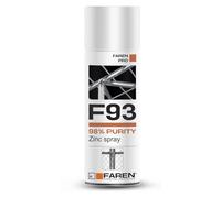 FAREN F93 Zinc Spray pureza 98%, galvanizado en frío, anticorrosivo, antioxidante, tinte claro brillante, especialmente adecuado para el retoque de piezas soldadas y oxidadas, 400 ml