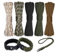 Farerkass 5 Piezas 33ft/10m Paracord 4mm, Cuerda Paracord con 7 Core Strands, Cuerda Nylon Cuerda de Paracord para Camping, Senderismo y Pulseras Paracord