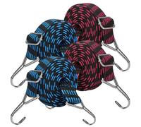 Farerkass Tensores de Goma con Ganchos, Tensor de Equipaje Ajustable, Juego de 4 Unidades de 100 CM, Tensores de Equipaje, Expansor, Ideal para Bicicleta, Motocicleta, Autotransportador de Camping