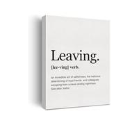 Farewell Office Art Funny Canvas Wall Art Dictionary Style Print Goodbye Gift for Coworker Retirement Going Away Gift Friend Decor(Framed,16x24inch(40x60cm))