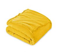 FARFALLAROSSA Mantas para Sofa Grande, Manta Polar Franela Extra Suave,Amarillo 130 x 160 cm,para Toda Estación