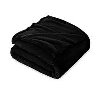 FARFALLAROSSA Manta Grande para Cama 150 y Sofá, Cubrecama de Franela Polar Súper Suave y Cálido para Invierno, Oeko-Tex, 210 x 240 cm Negro
