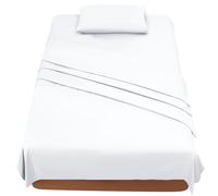 FARFALLAROSSA Sabanas Cama 120 - Juego Sábanas 3 Piezas - Sábanas Bajera Ajustable - Encimera - 1 Funda de Almohada 50x80 (Cama 120-120x190/200 cm, Blanco)