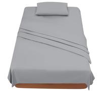 FARFALLAROSSA Sabanas Cama 120 - Juego Sábanas 3 Piezas - Sábanas Bajera Ajustable - Encimera - 1 Funda de Almohada 50x80 (Cama 120-120x190/200 cm, Gris Oscuro)