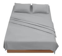 FARFALLAROSSA Sabanas Cama 180 - Juego Sábanas 4 Piezas - Sábanas Bajera Ajustable - Encimera - 2 Funda de Almohada 50x80 (Cama 180-180x190/200 cm, Gris Oscuro)