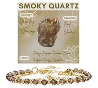 Farfume Cuarzo ahumado pulseras de piedras naturales para Mujer Cuentas de Perla Natural de 4mm Piedras Pulidas a Mano Joyería Regalo Ideal