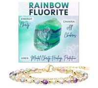 Farfume Fluorita Arcoíris pulseras de piedras naturales para Mujer Cuentas de Perla Natural de 4mm Piedras Pulidas a Mano Joyería Regalo Ideal
