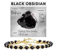 Farfume Obsidiana negra pulseras de piedras naturales para Mujer Cuentas de Perla Natural de 4mm Piedras Pulidas a Mano Joyería Regalo Ideal