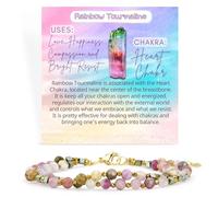 Farfume Pulseras de Cristal como Regalos, Chakra 4mm Pulseras de Piedras Naturales para Mujeres - Doble Enlace en una Pulsera