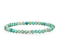 Farfume Turquesa Verde - Comunicación - Pulseras de Cuentas para las Mujeres, 4mm Cristal Plata de ley 925 Piedra Natural Elásticas con Piedras Preciosas de para Mujer, Joyería de Chakra Regalos