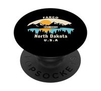 Fargo Dakota del Norte Souvenir Montaña Puesta de Sol Río PopSockets PopGrip Adhesivo
