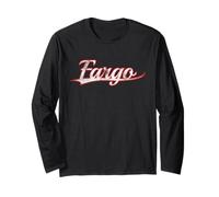 Fargo North Dakota Midwest Vintage Varsity Distressed Manga Larga