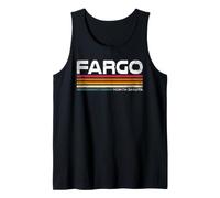 Fargo North Dakota Retro Rayas Vintage City Design Camiseta sin Mangas